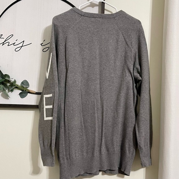 Torrid Gray Sweater with Red Heart Accents - Picture 8 of 8